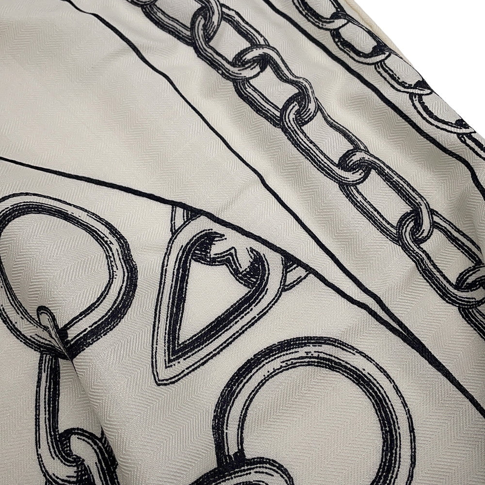 HERMES Giant Square "Kaleidoscope Effect" Size 140 Black/White Cashmere70% Silk30%
