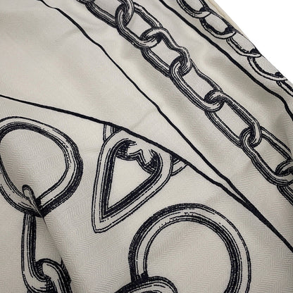 HERMES Giant Square "Kaleidoscope Effect" Size 140 Black/White Cashmere70% Silk30%