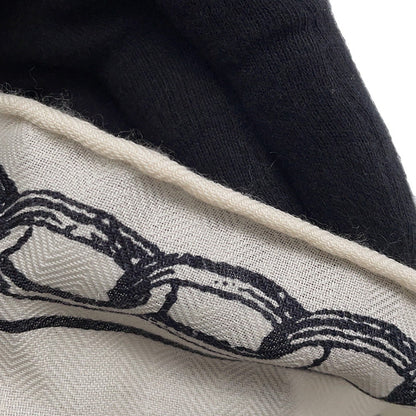 HERMES Giant Square "Kaleidoscope Effect" Size 140 Black/White Cashmere70% Silk30%
