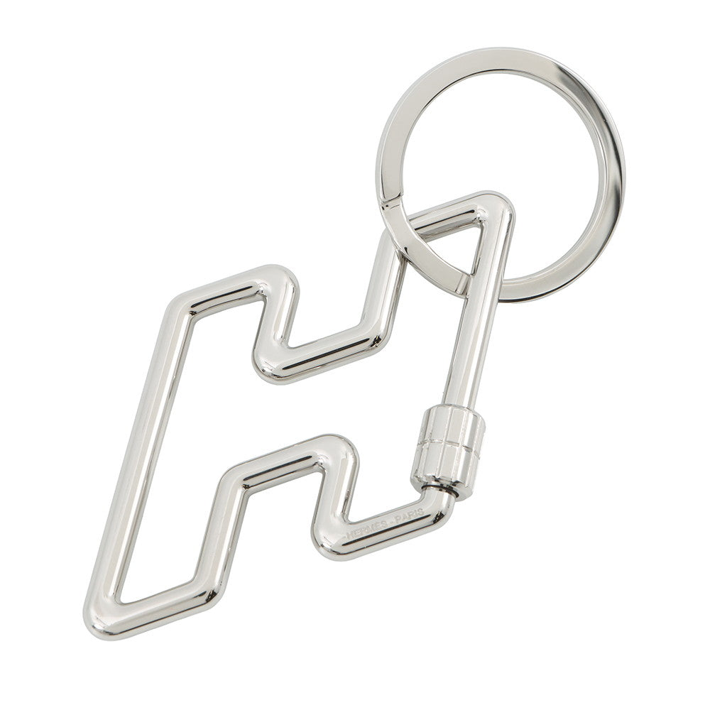 HERMES H to Speed Key Ring Bag Charm SilverH077245 Metal