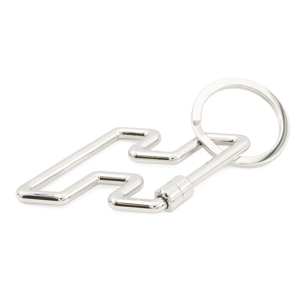 HERMES H to Speed Key Ring Bag Charm SilverH077245 Metal
