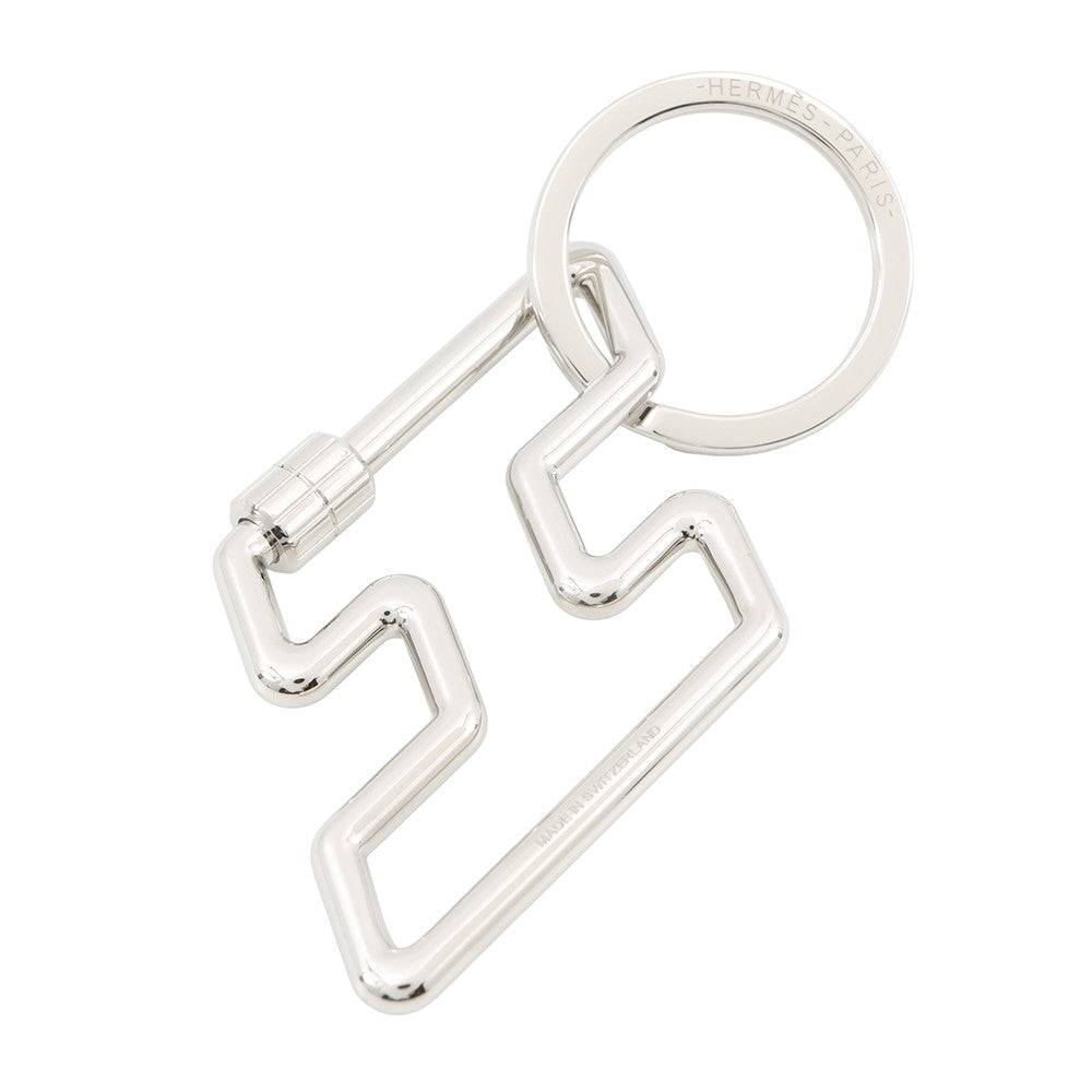 HERMES H to Speed Key Ring Bag Charm SilverH077245 Metal
