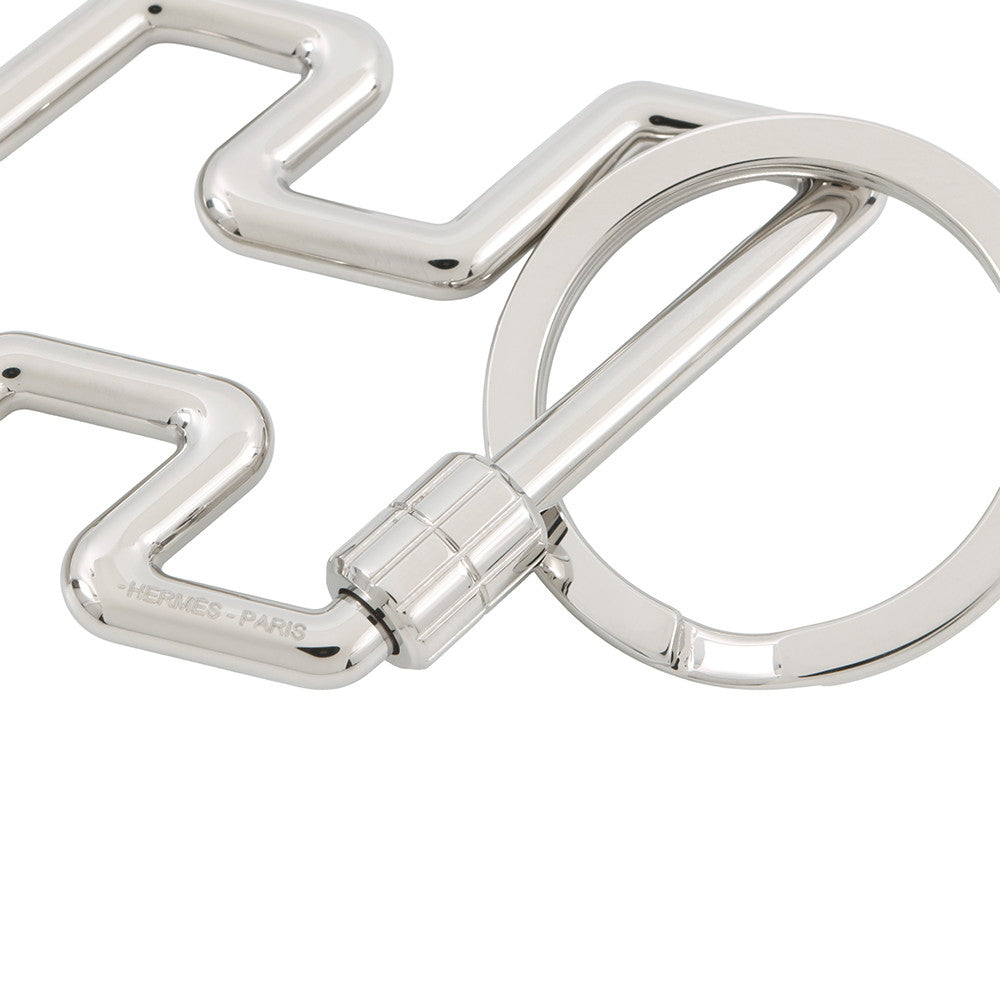 HERMES H to Speed Key Ring Bag Charm SilverH077245 Metal