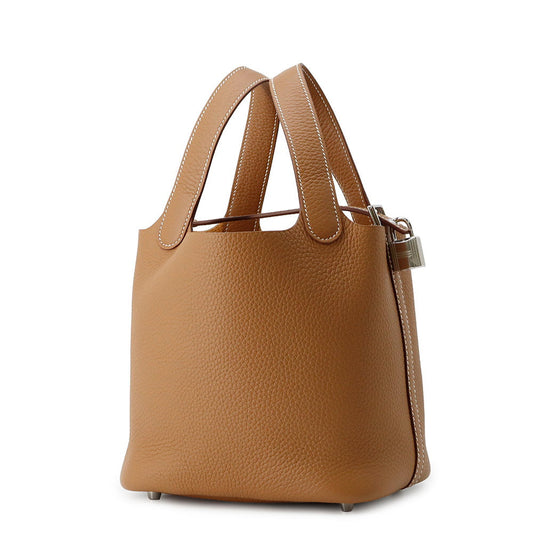 HERMES Picotin Lock Gold Taurillon Clemence Size PM