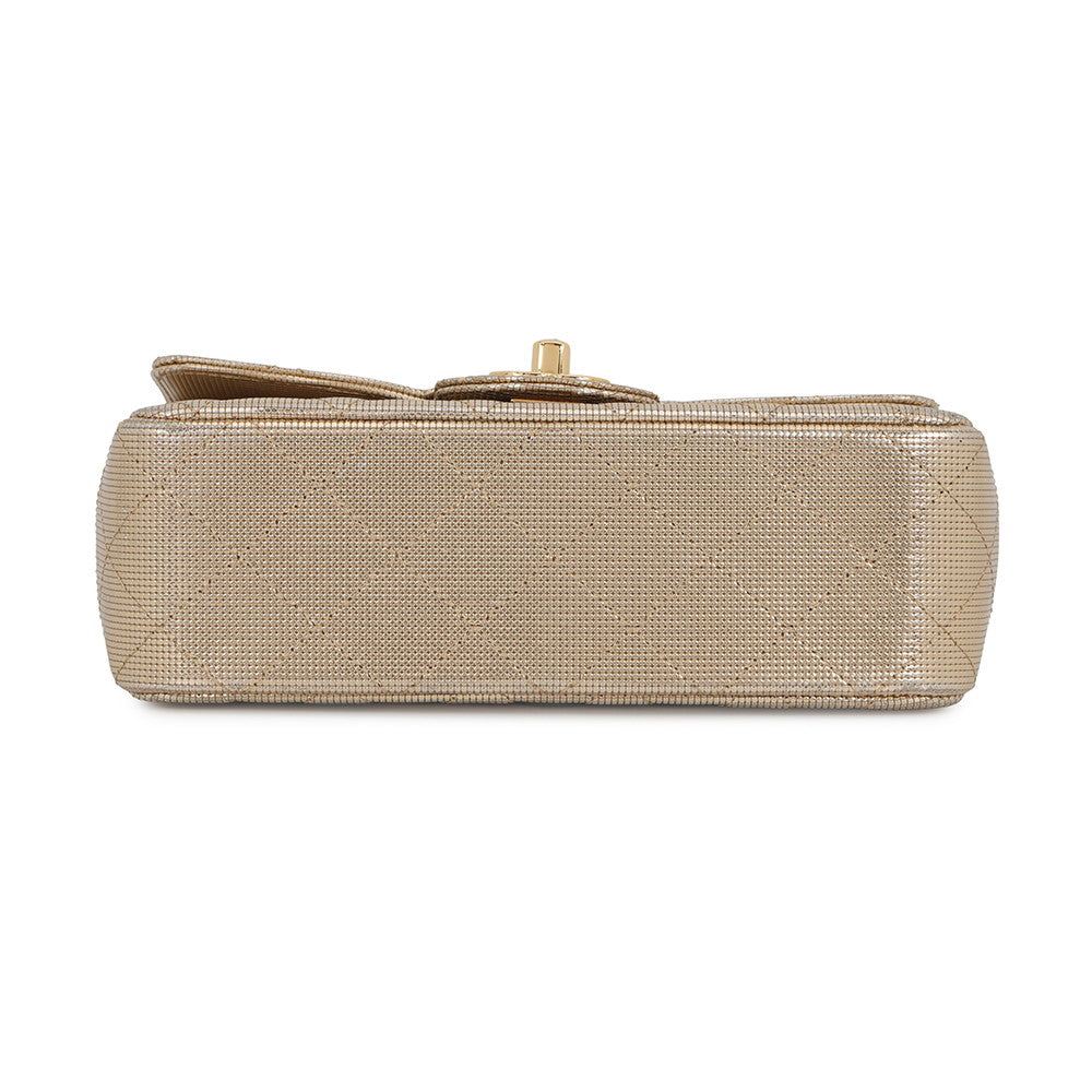 CHANEL Mini Matelasse Single Chain Bag MetalicGoldA69900 Leather Size 20