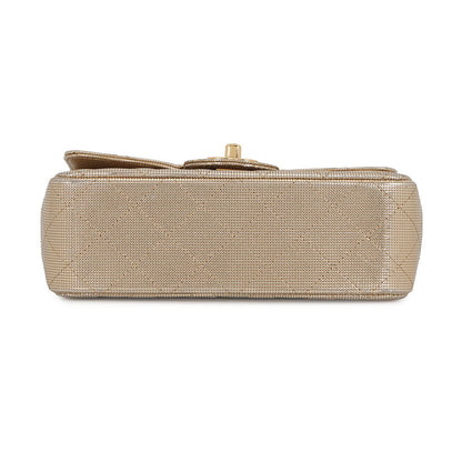 CHANEL Mini Matelasse Single Chain Bag MetalicGoldA69900 Leather Size 20