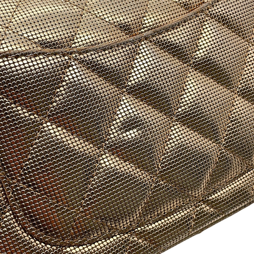 CHANEL Mini Matelasse Single Chain Bag MetalicGoldA69900 Leather Size 20