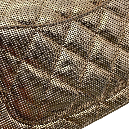 CHANEL Mini Matelasse Single Chain Bag MetalicGoldA69900 Leather Size 20