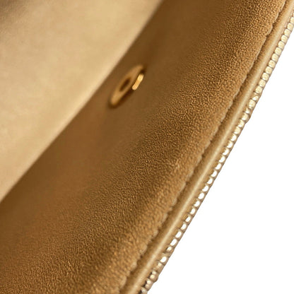 CHANEL Mini Matelasse Single Chain Bag MetalicGoldA69900 Leather Size 20