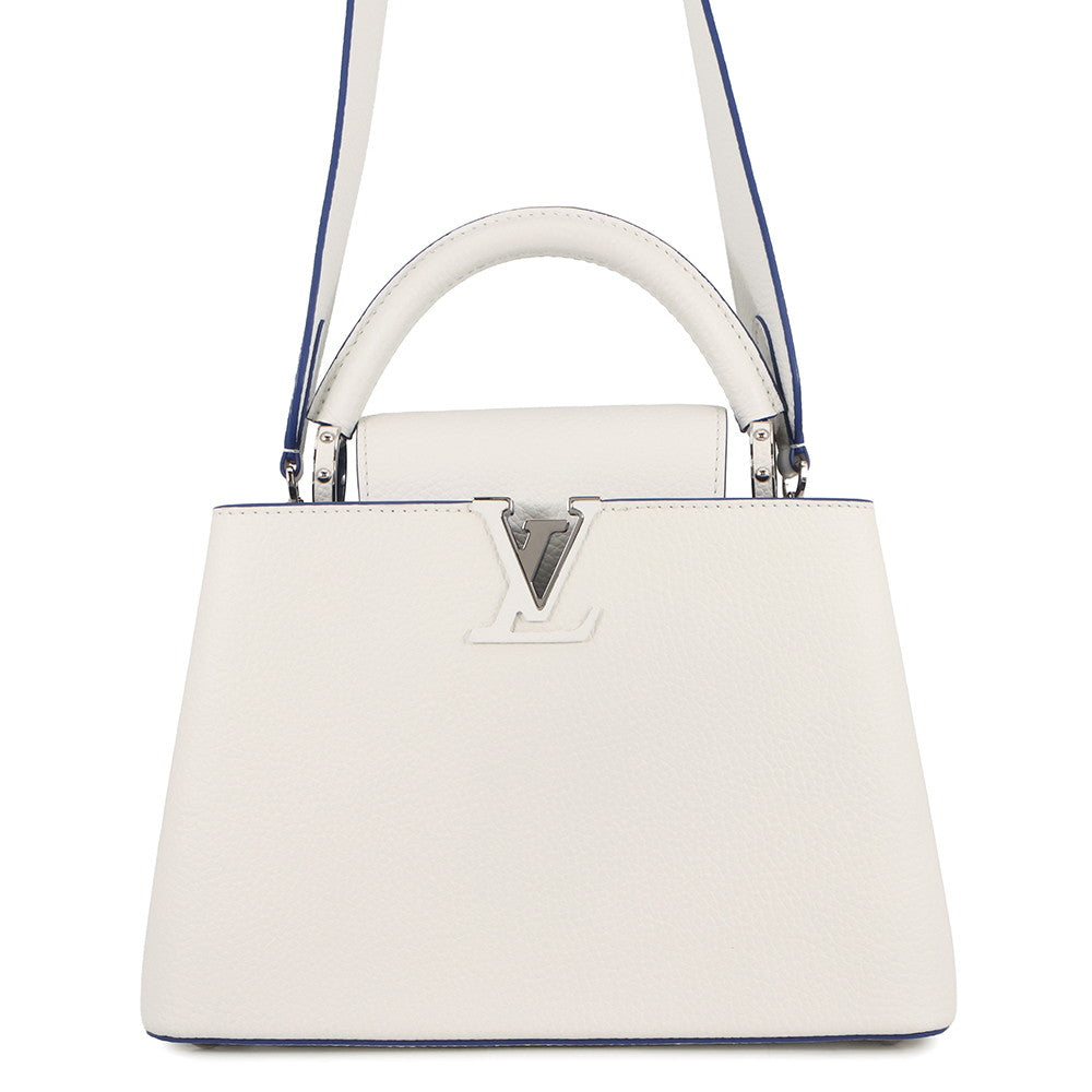 LOUIS VUITTON Capucines BB White/BlueM20828 Taurillon Leather