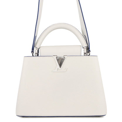 LOUIS VUITTON Capucines BB White/BlueM20828 Taurillon Leather