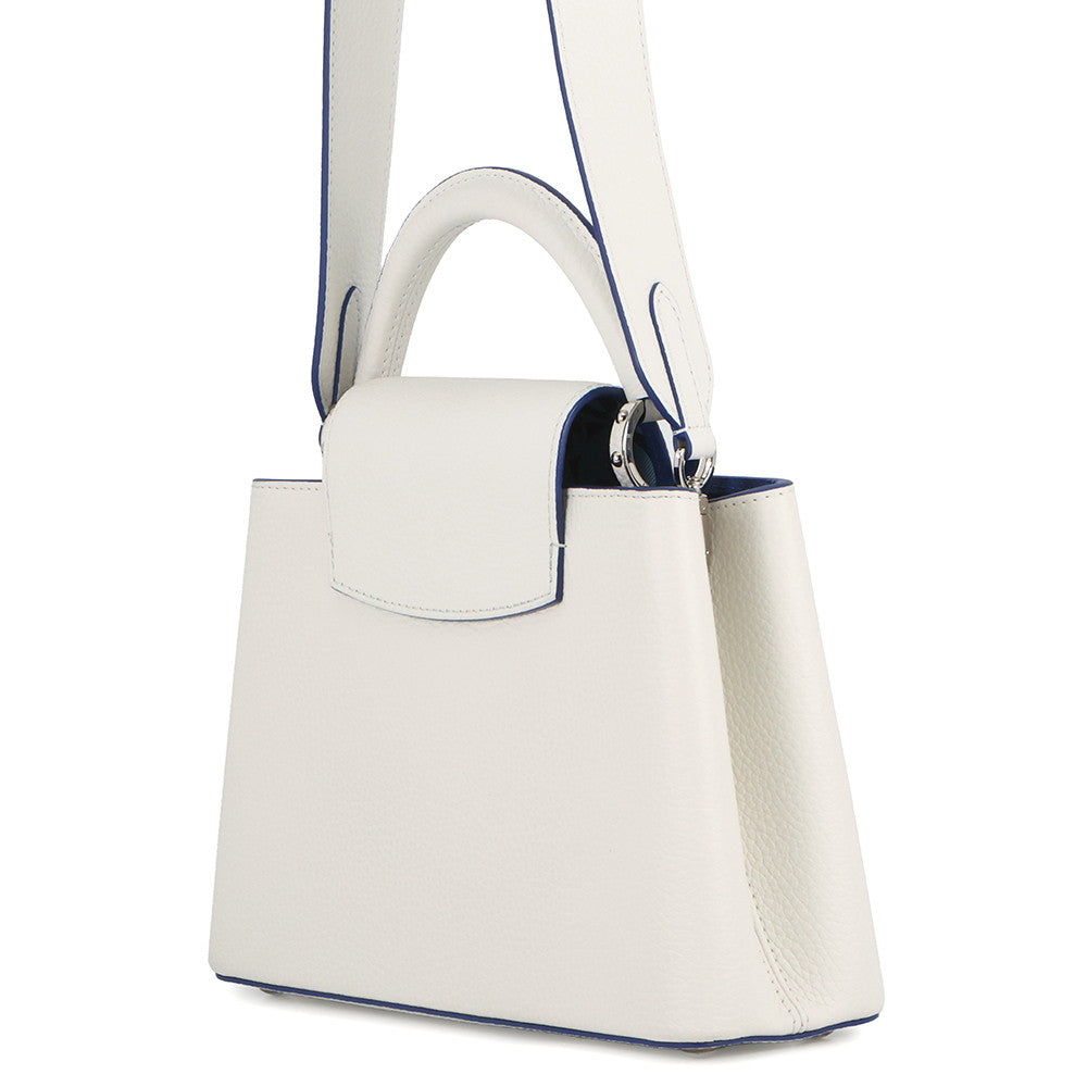 LOUIS VUITTON Capucines BB White/BlueM20828 Taurillon Leather