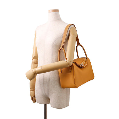 HERMES Lindy Natural Sable Taurillon Clemence Size 26