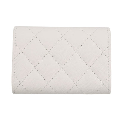 CHANEL Matelasse small wallet WhiteAP4564 Caviar Leather