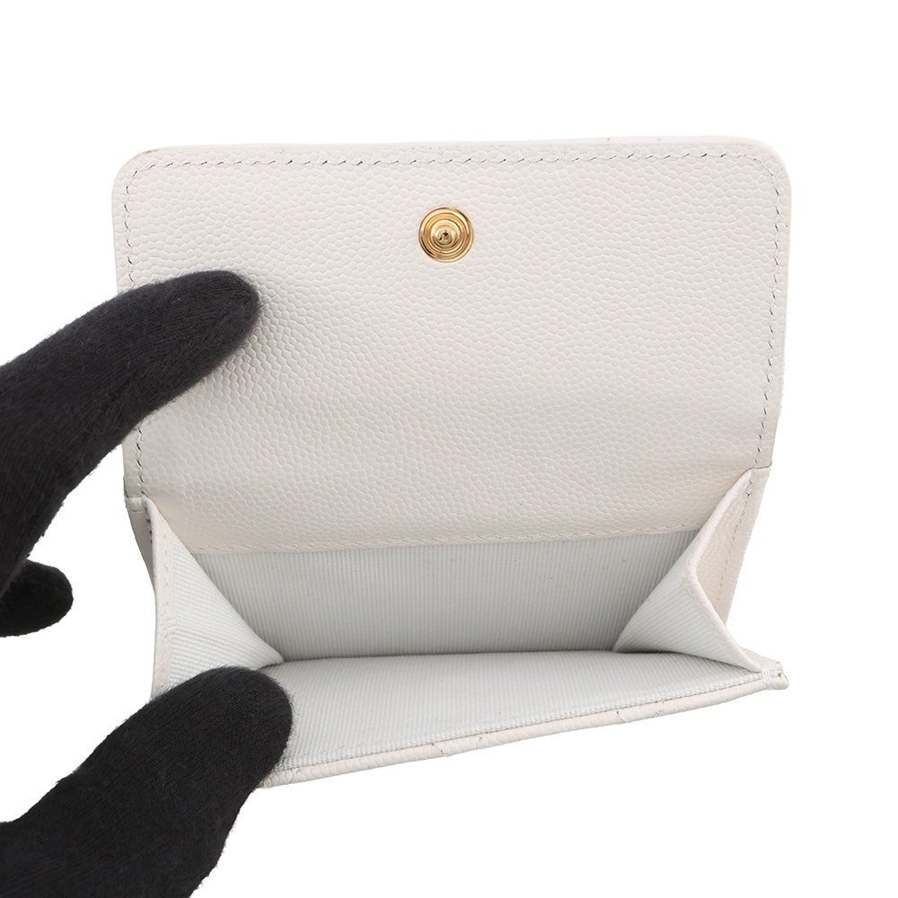 CHANEL Matelasse small wallet WhiteAP4564 Caviar Leather