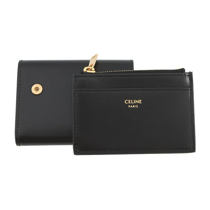 CELINE Triomphe Compact Wallet with Coin Compartment Black10I653DPV.38NO Shiny Calf Leather