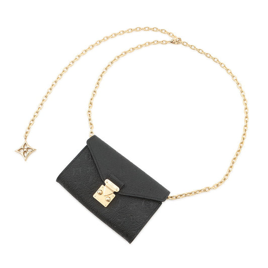 LOUIS VUITTON Belt・Pochette Metis NoirM4717Z Monogram Empreinte Leather