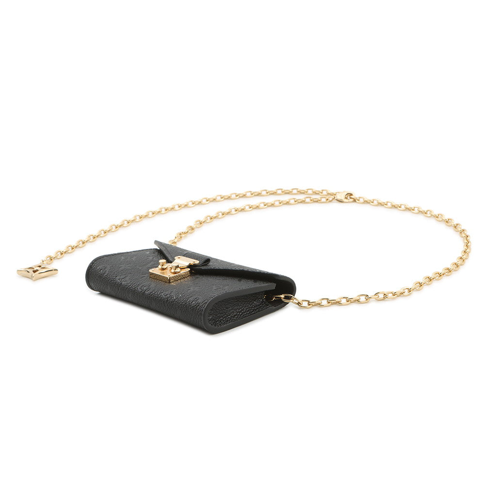 LOUIS VUITTON Belt・Pochette Metis NoirM4717Z Monogram Empreinte Leather