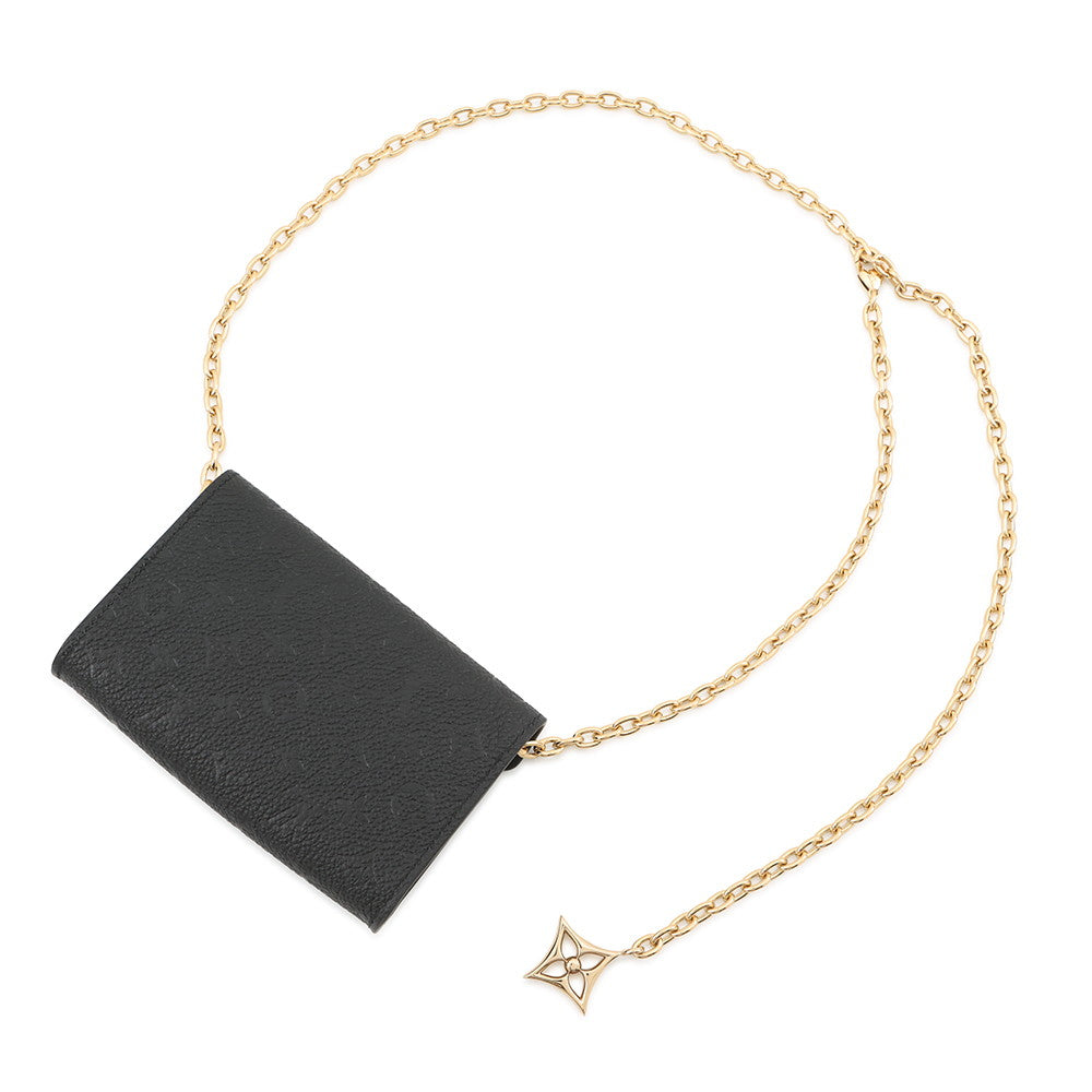 LOUIS VUITTON Belt・Pochette Metis NoirM4717Z Monogram Empreinte Leather