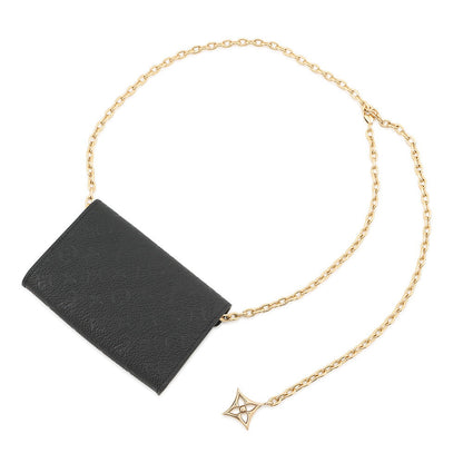 LOUIS VUITTON Belt・Pochette Metis NoirM4717Z Monogram Empreinte Leather