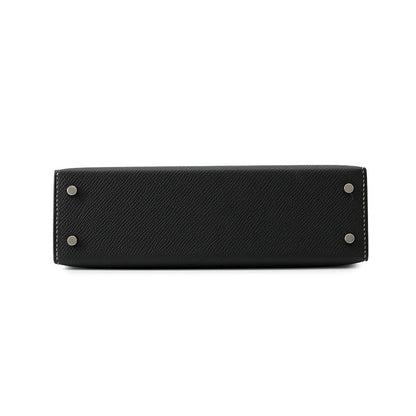 HERMES Mini Kelly 2 SPO Black/Gris Meyer Epsom