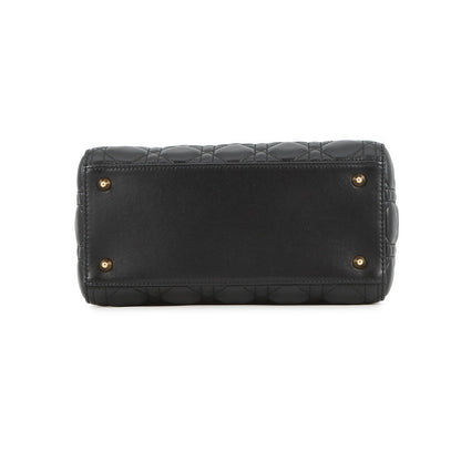 Dior Cannage Lady Dior 2WAY Handbag BlackCAL44550 Lambskin Size Medium