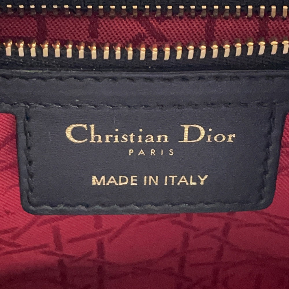Dior Cannage Lady Dior 2WAY Handbag BlackCAL44550 Lambskin Size Medium