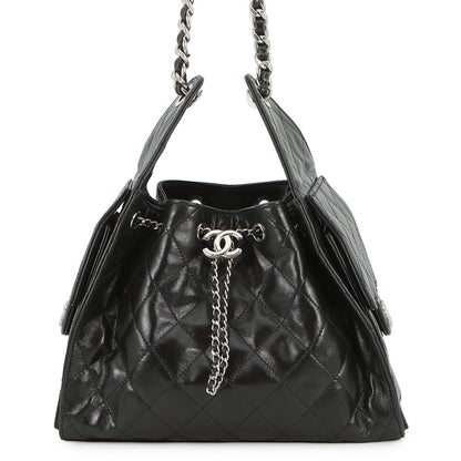 CHANEL CHANEL25 ChainShoulder Bag BlackAS5293 Shiny Crumple Calf Leather Size Small