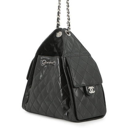 CHANEL CHANEL25 ChainShoulder Bag BlackAS5293 Shiny Crumple Calf Leather Size Small