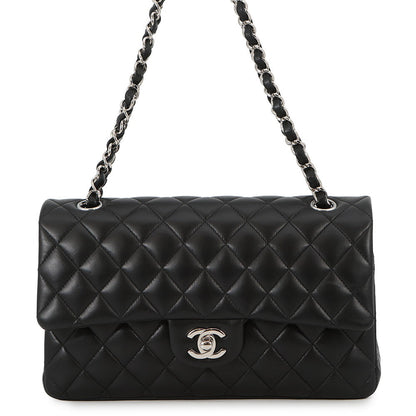 CHANEL Matelasse W Flap ChainShoulder Bag BlackA01112 Lambskin Size 25