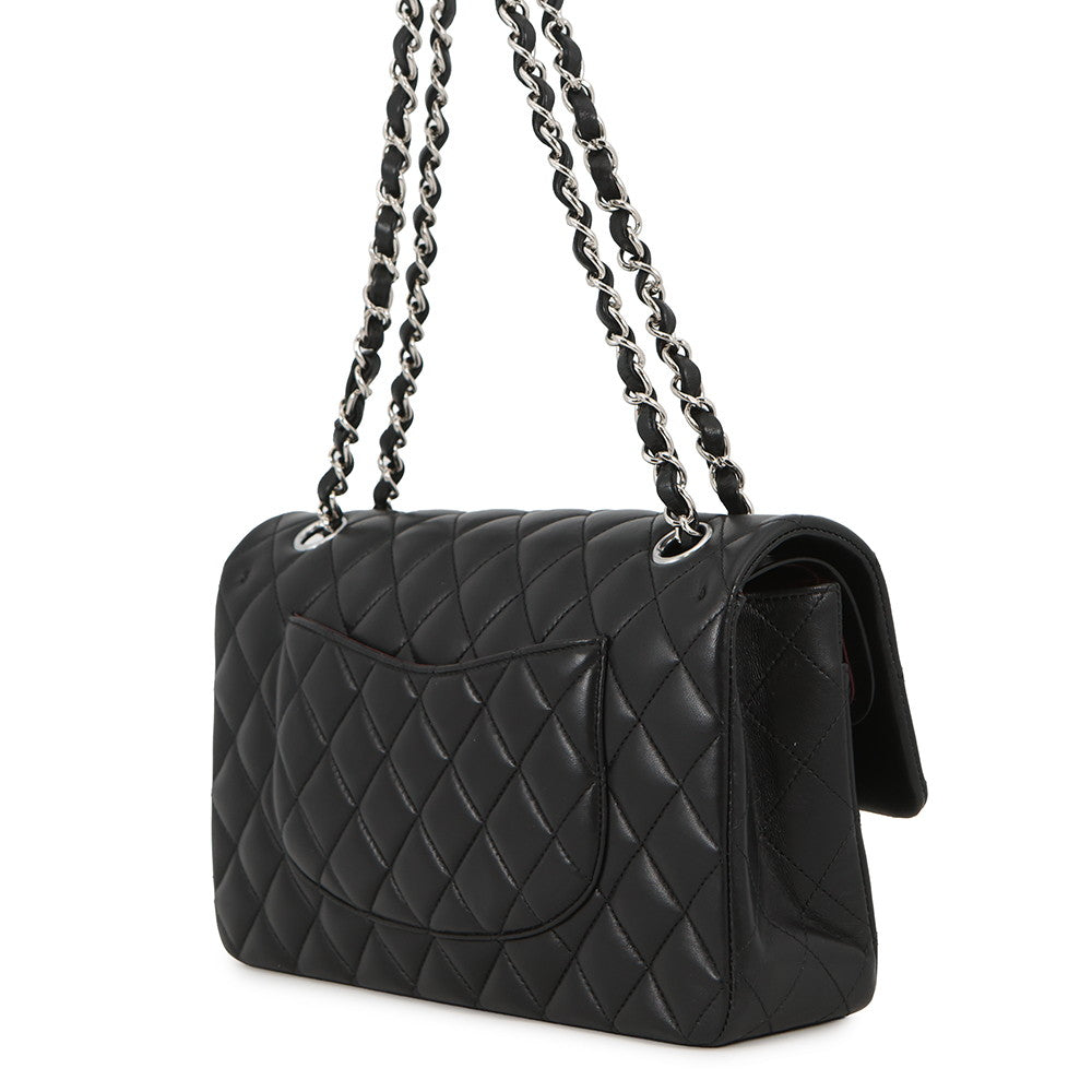 CHANEL Matelasse W Flap ChainShoulder Bag BlackA01112 Lambskin Size 25