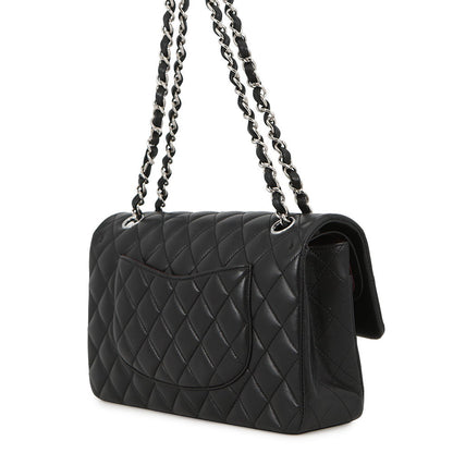 CHANEL Matelasse W Flap ChainShoulder Bag BlackA01112 Lambskin Size 25