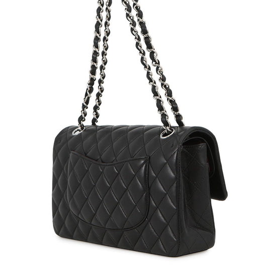 CHANEL Matelasse W Flap ChainShoulder Bag BlackA01112 Lambskin Size 25