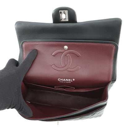 CHANEL Matelasse W Flap ChainShoulder Bag BlackA01112 Lambskin Size 25