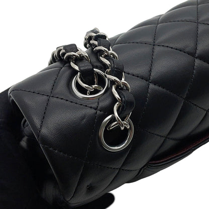 CHANEL Matelasse W Flap ChainShoulder Bag BlackA01112 Lambskin Size 25