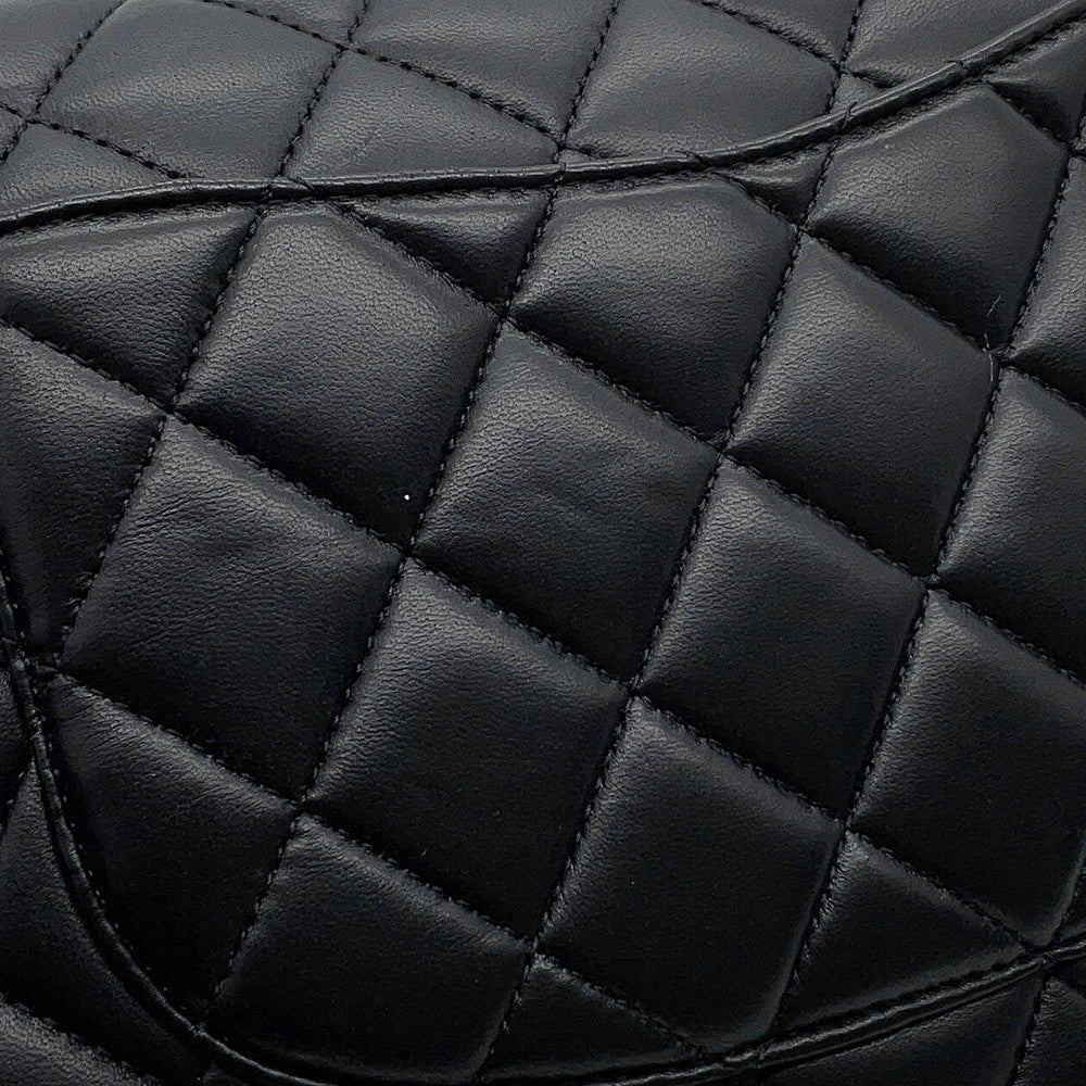 CHANEL Matelasse W Flap ChainShoulder Bag BlackA01112 Lambskin Size 25