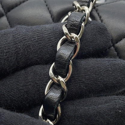 CHANEL Matelasse W Flap ChainShoulder Bag BlackA01112 Lambskin Size 25