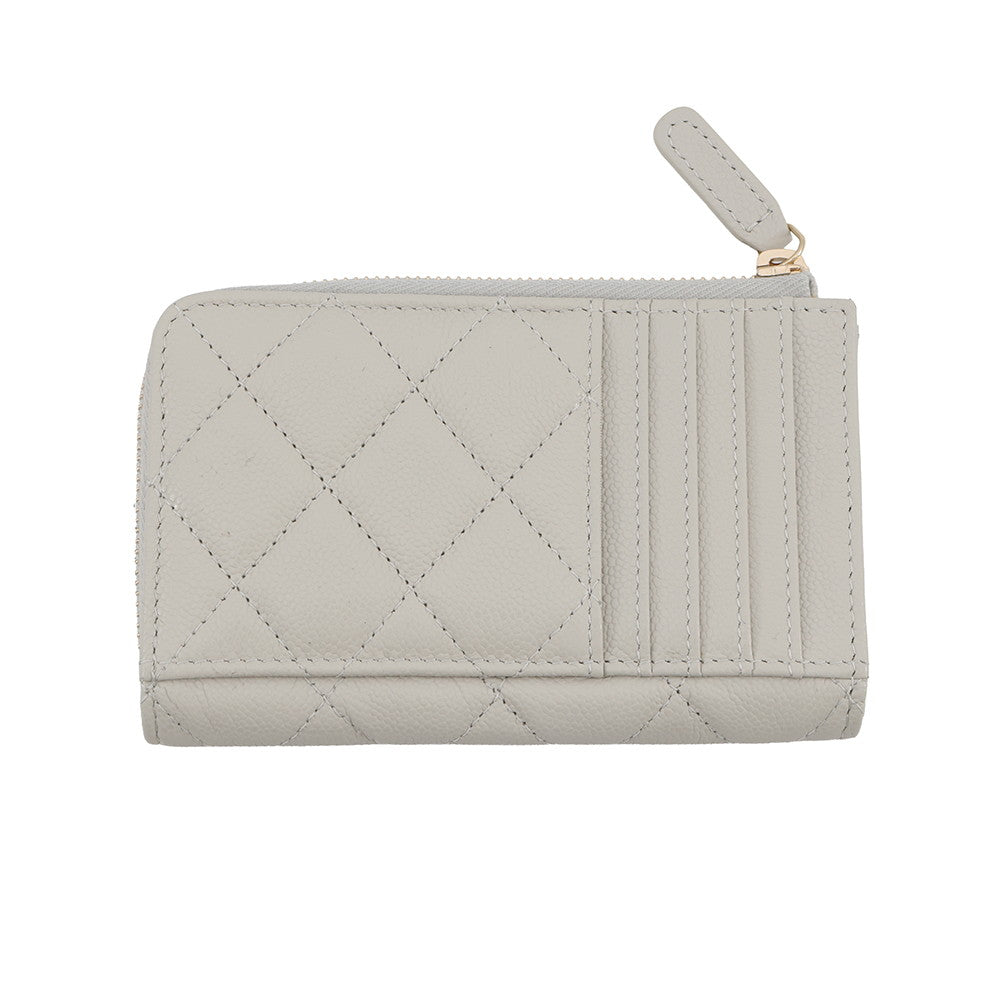 CHANEL Timeless Classics Fragment Case Light GrayAP3179 Caviar Leather