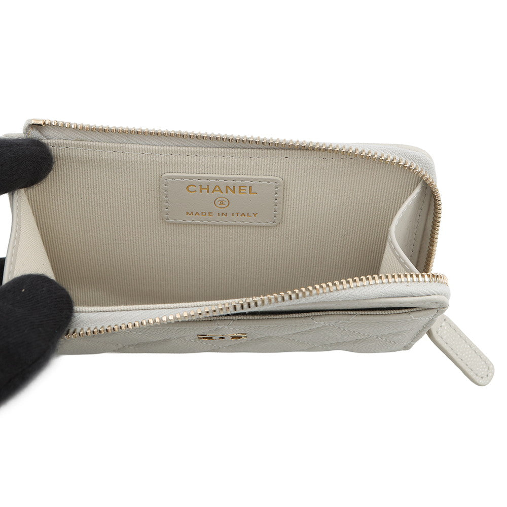 CHANEL Timeless Classics Fragment Case Light GrayAP3179 Caviar Leather