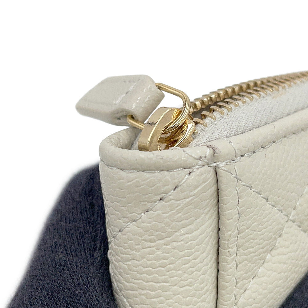 CHANEL Timeless Classics Fragment Case Light GrayAP3179 Caviar Leather