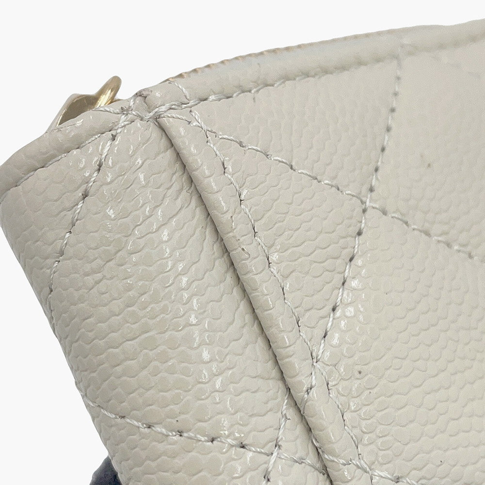 CHANEL Timeless Classics Fragment Case Light GrayAP3179 Caviar Leather