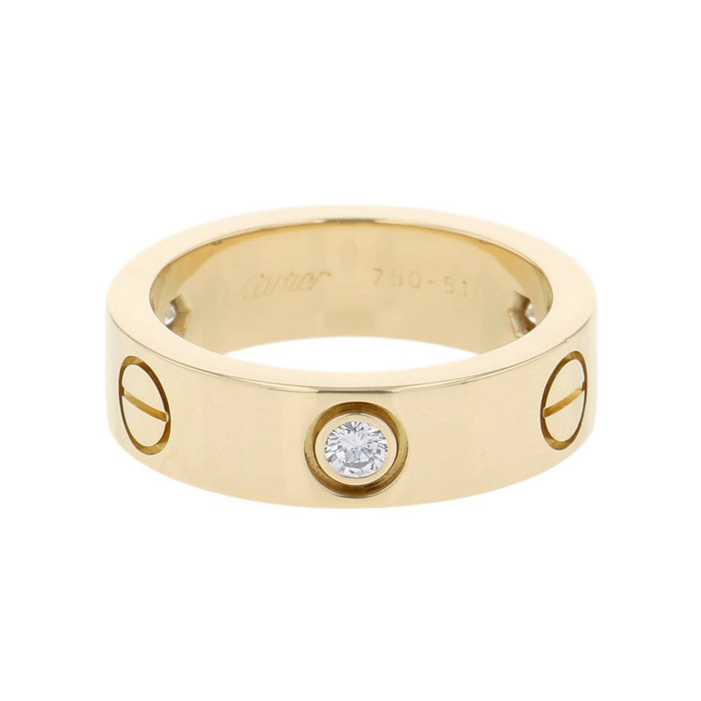 CARTIER Love Ring 3P Diamond Size Classic 51/#11B4032400 18K Yellow Gold