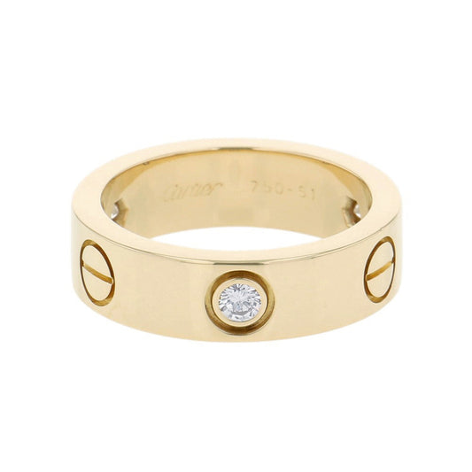 CARTIER Love Ring 3P Diamond Size Classic 51/#11B4032400 18K Yellow Gold