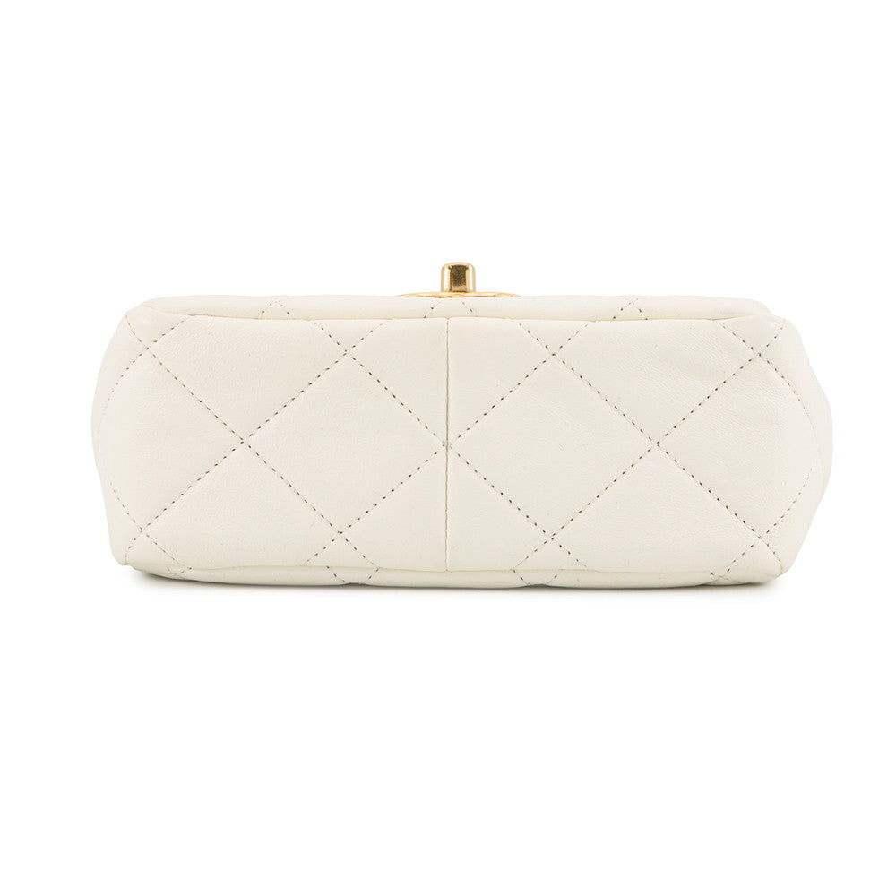 CHANEL Mini Matelasse Handle WhiteAS3450 Calf Leather