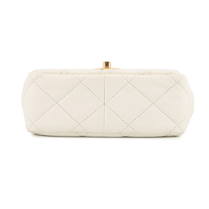 CHANEL Mini Matelasse Handle WhiteAS3450 Calf Leather