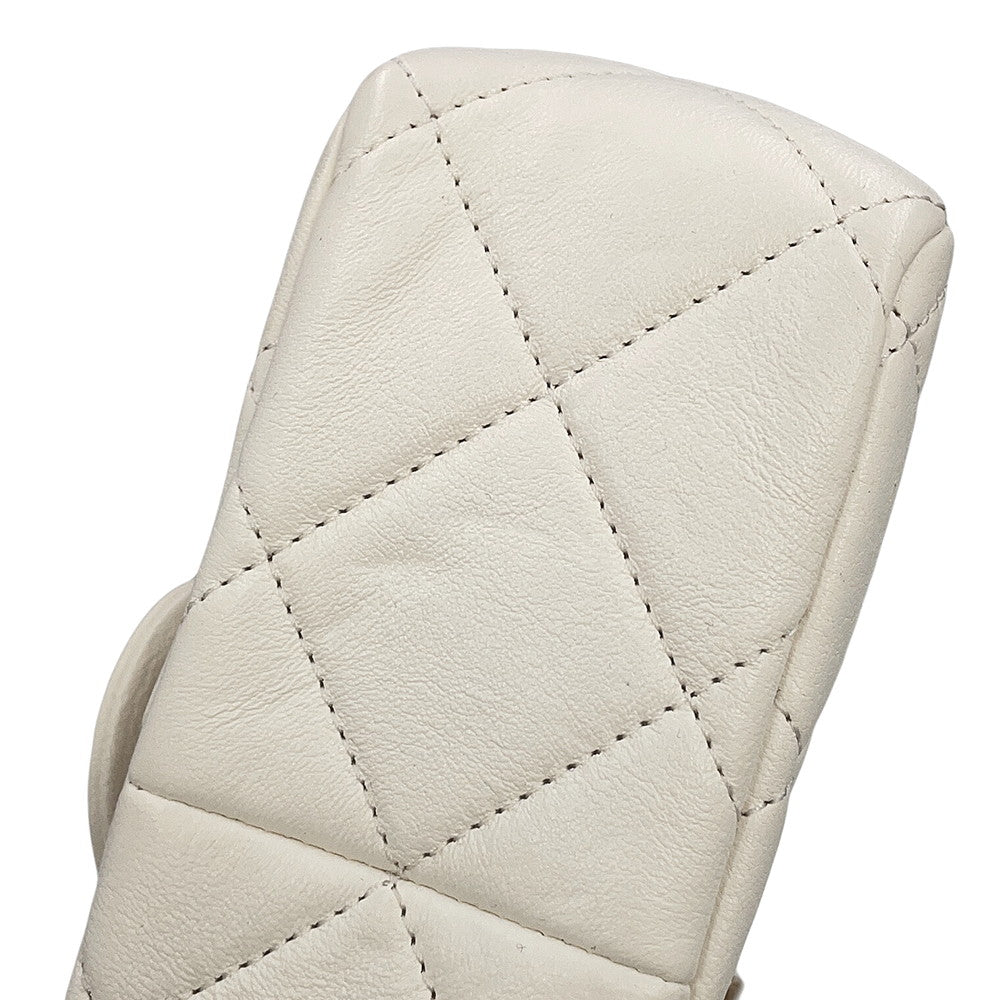 CHANEL Mini Matelasse Handle WhiteAS3450 Calf Leather