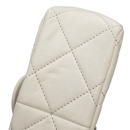 CHANEL Mini Matelasse Handle WhiteAS3450 Calf Leather
