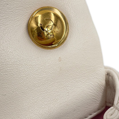 CHANEL Mini Matelasse Handle WhiteAS3450 Calf Leather