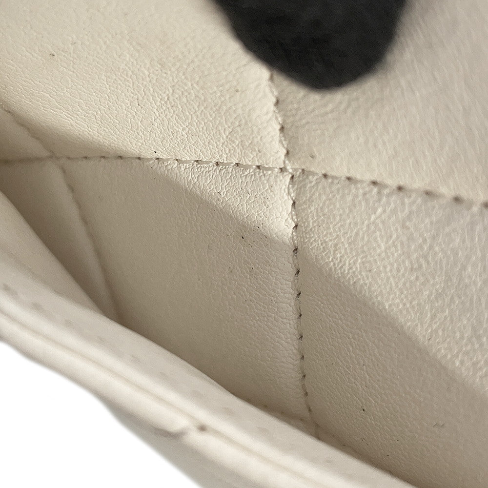 CHANEL Mini Matelasse Handle WhiteAS3450 Calf Leather