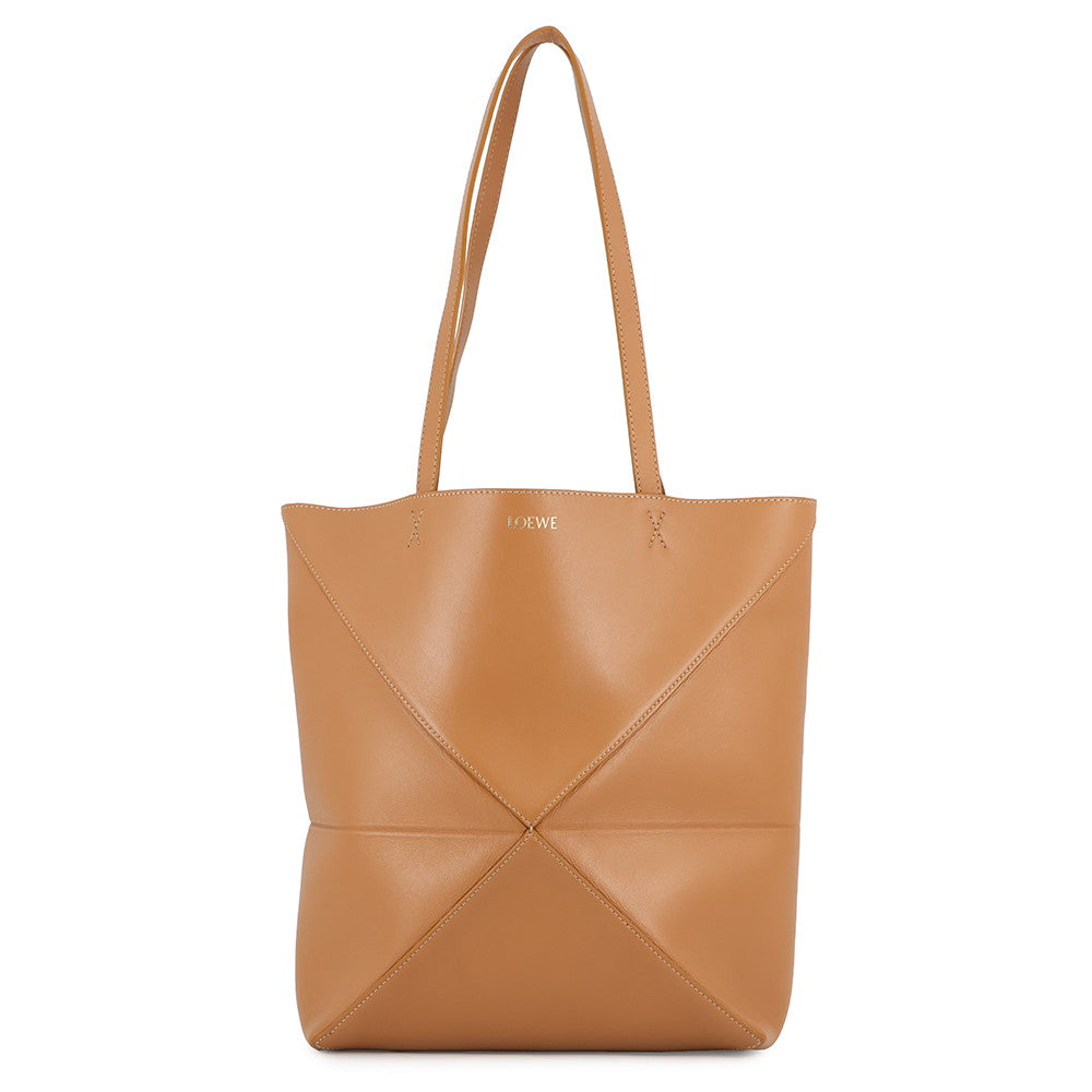 LOEWE puzzle fold tote warm dessertA657G50X01 Shiny Calf Leather Size Medium